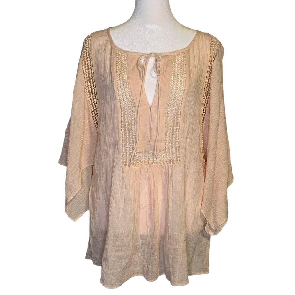 Calypso St. Barth light pink peasant top size S